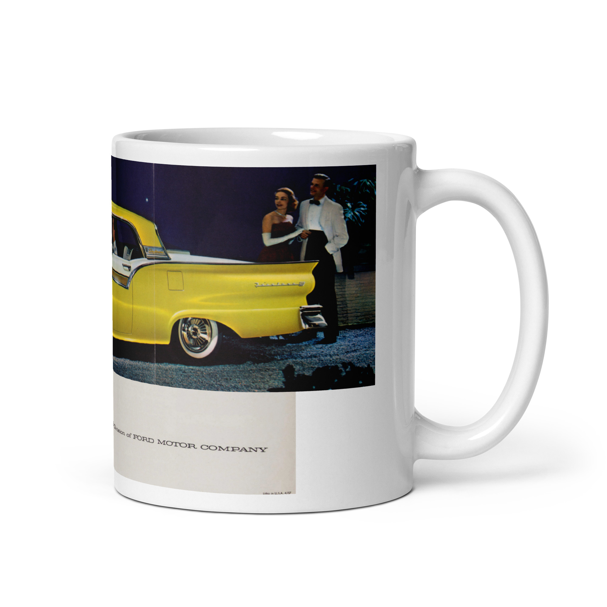 1957 Ford Fairlane 500 Skyliner Sales Brochure Coffee Mug - Image 2
