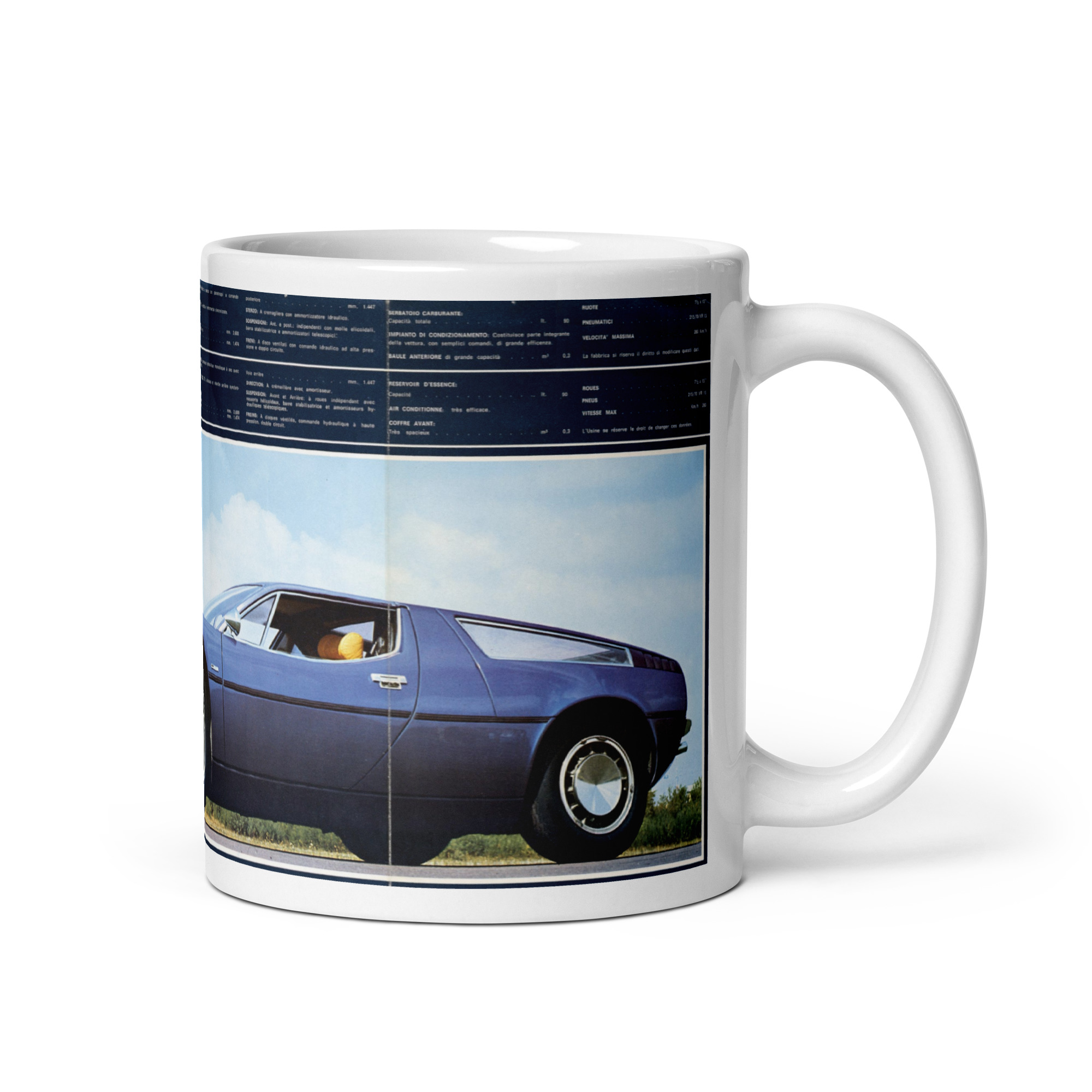 1975 Maserati Bora Sales Brochure Cover Coffee Mug #2 4.7L V8 5 Speed - Image 2