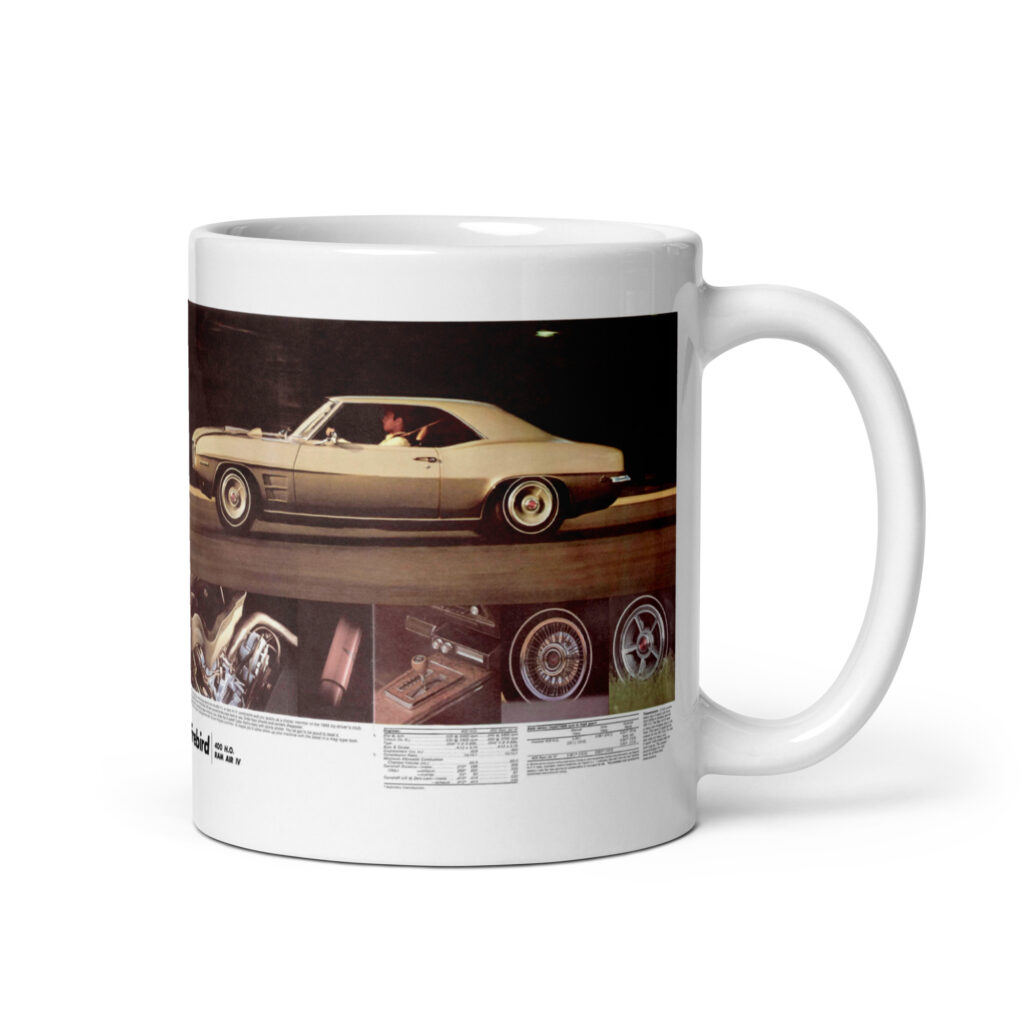 1969 Pontiac Performance Brochure Coffee Mug Firebird 400 Ram Air IV