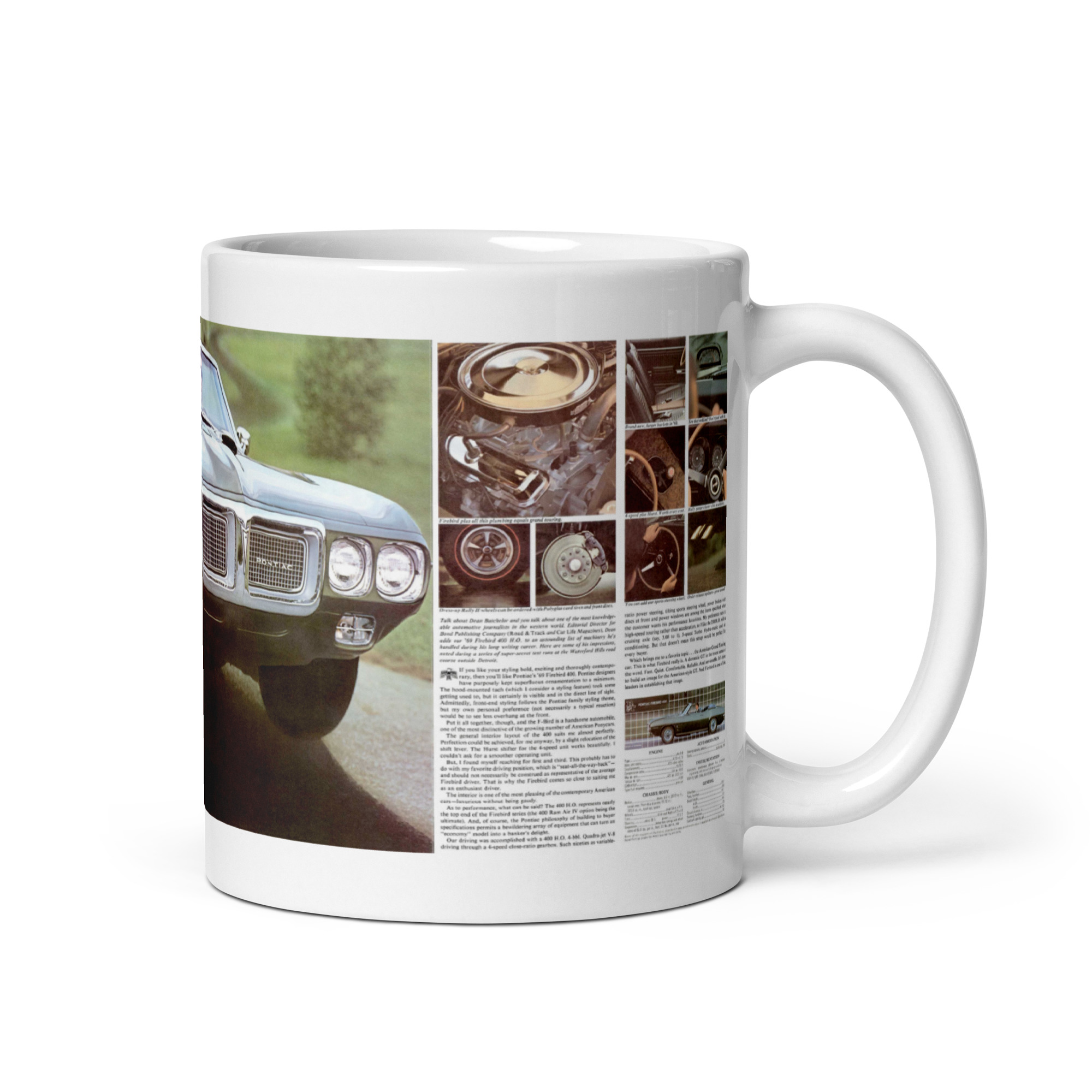 1969 Pontiac Performance Brochure Coffee Mug Firebird 400 Convertible - Image 2
