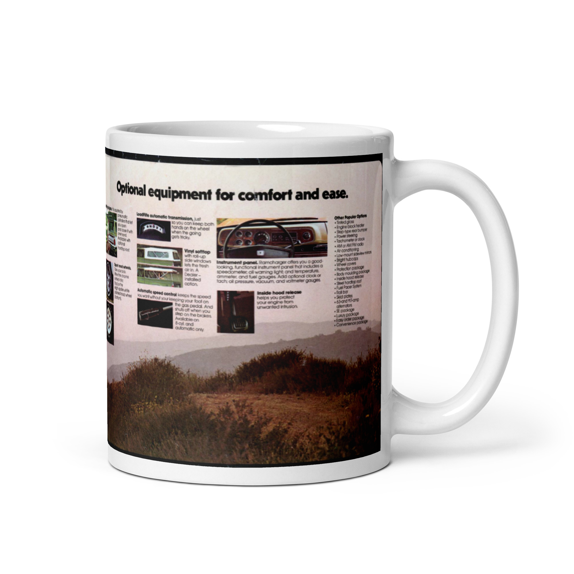 1977 Dodge Ramcharger Sales Brochure Coffee Mug Standard and Optional Equipment - Image 2