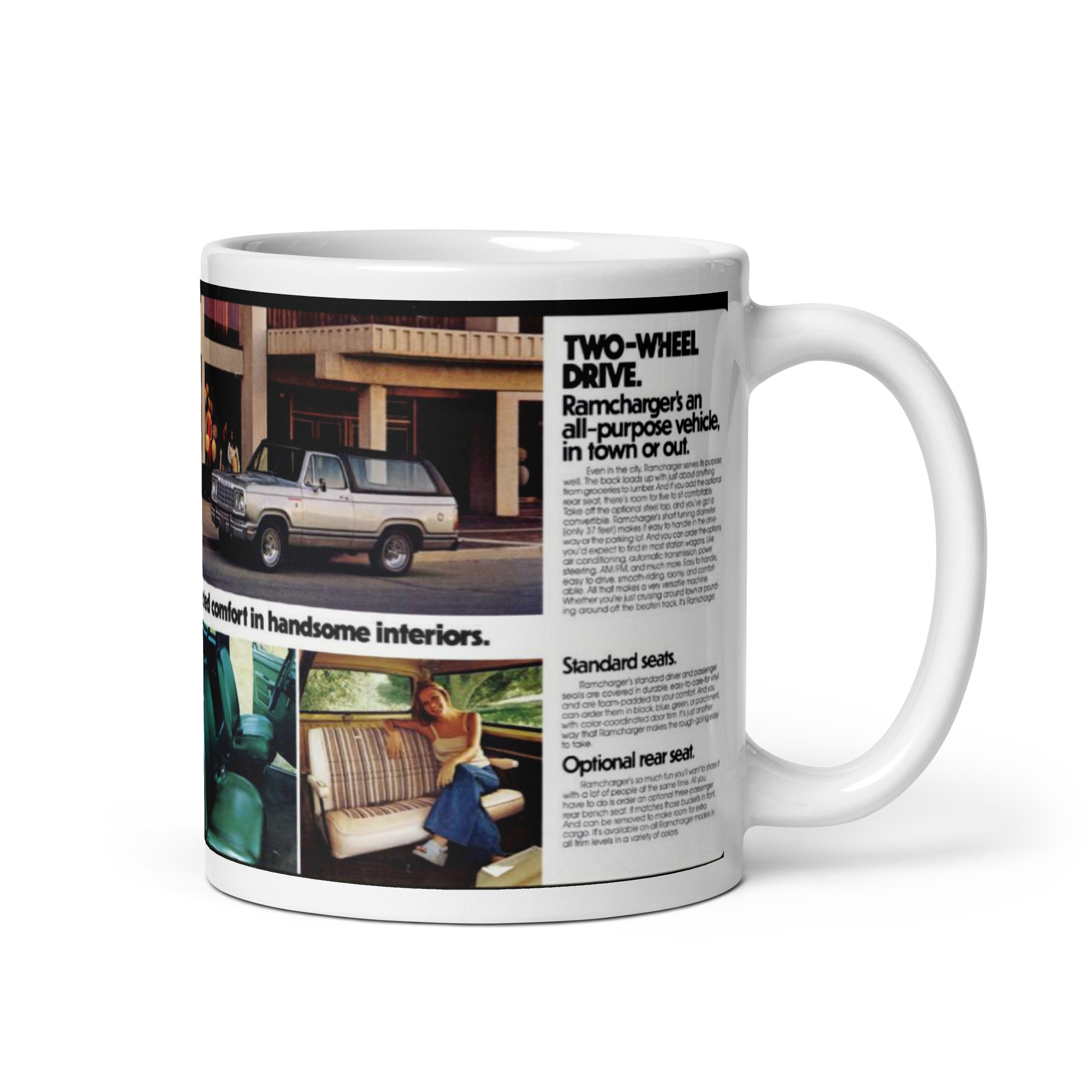 1977 Dodge Ramcharger Sales Brochure Coffee Mug Two or Four Wheel Drive - Image 2
