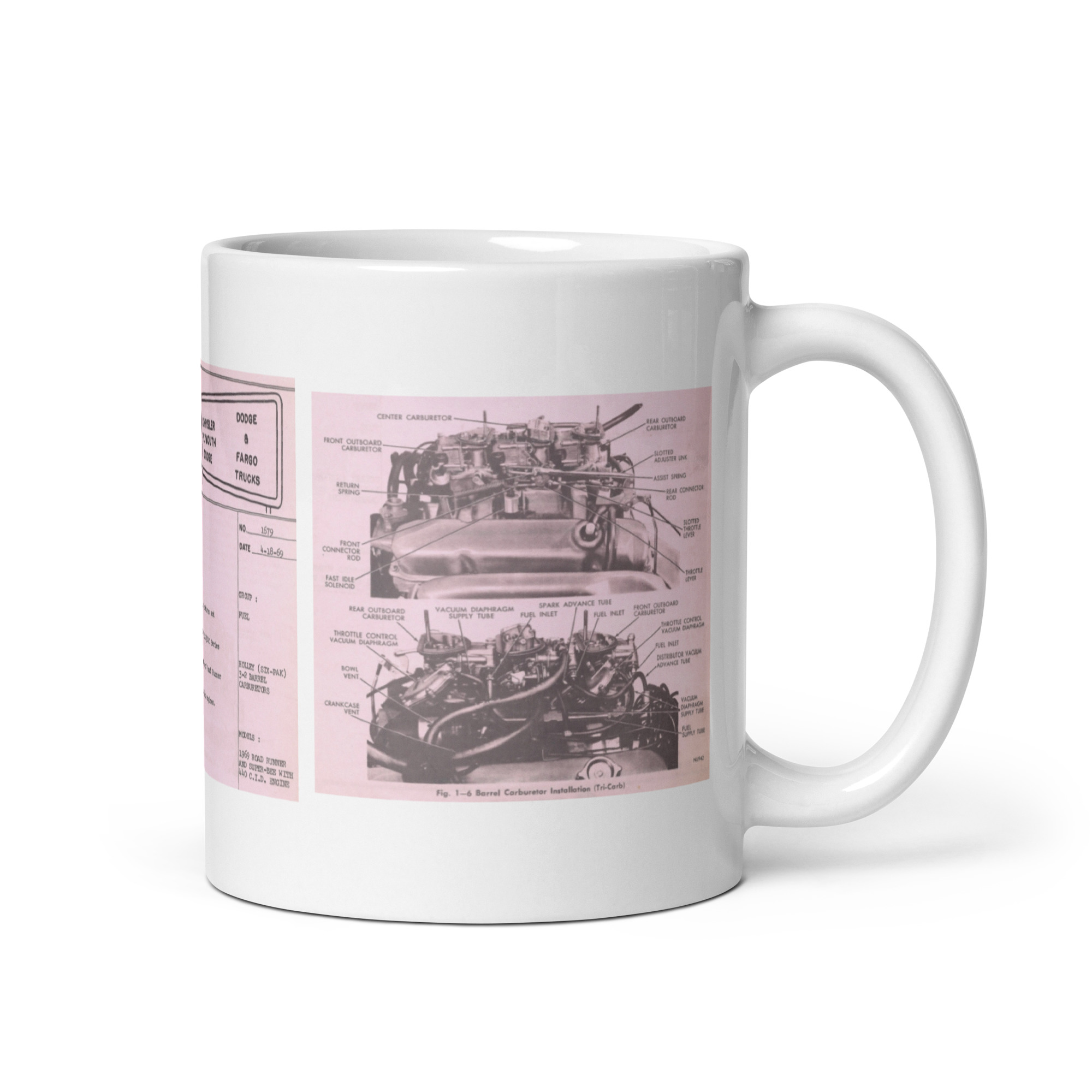 1969 440 6 Pack TSB Coffee Mug#2 #1679 Parts Pages A12 Super Bee Roadrunner - Image 2