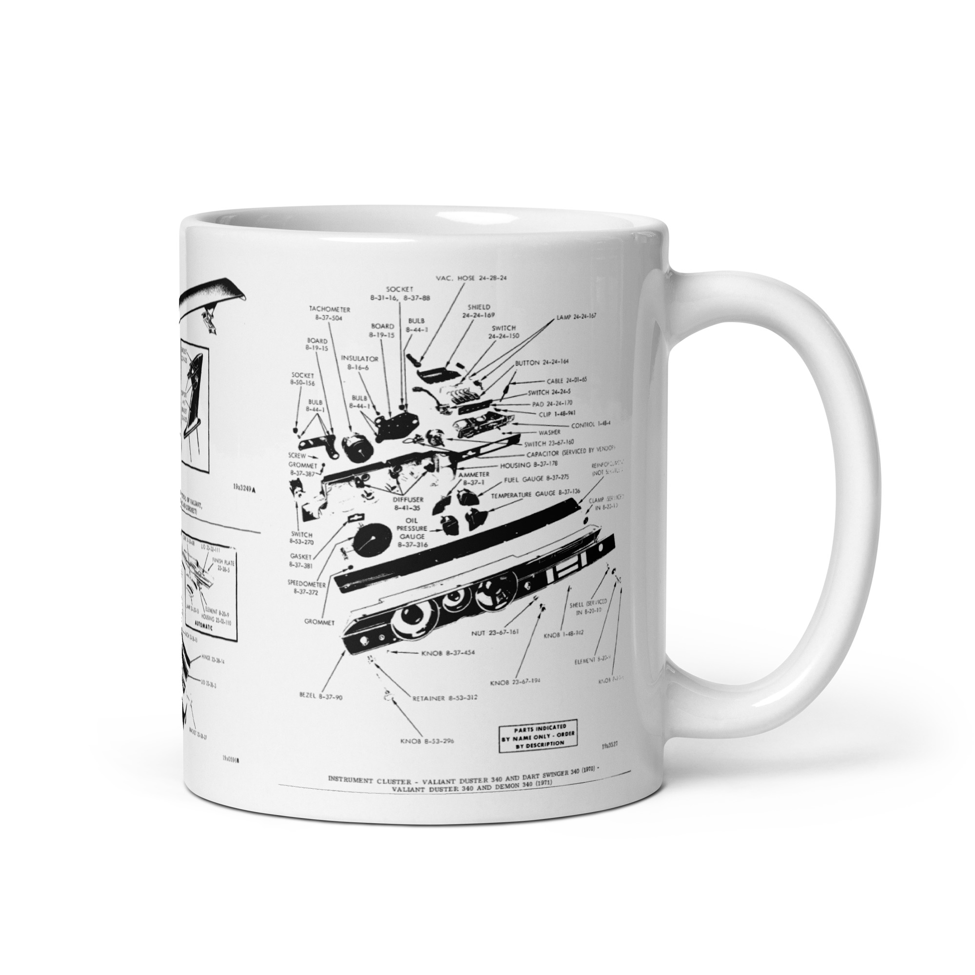 70 71 A Body Dart Demon Duster Parts Diagram Coffee Mug Spoiler Dash Tuff Console - Image 2