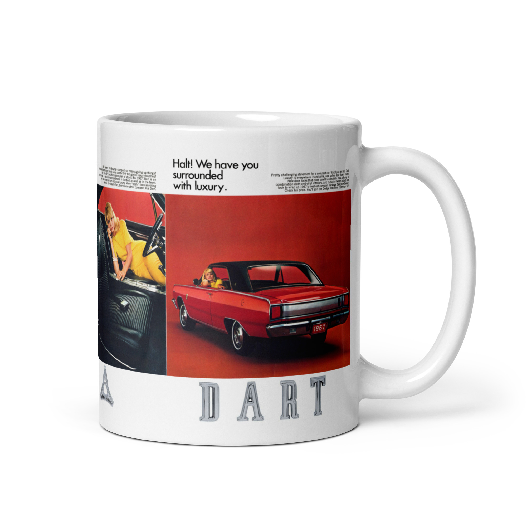 1967 Dodge Dart Sales Brochure Coffee Mug GT Room Comfort Luxury - Image 2