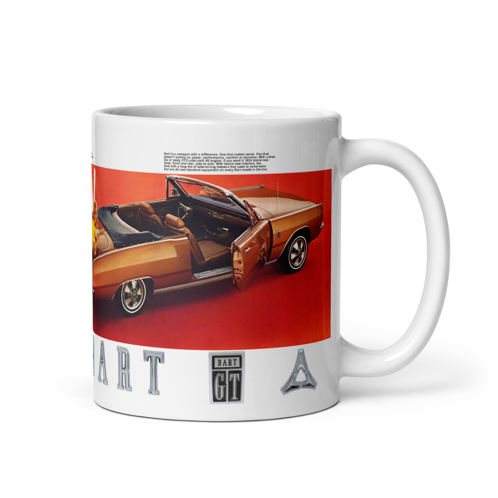 1967 Dodge Dart Sales Brochure Coffee Mug GT 273 Convertible - Image 2