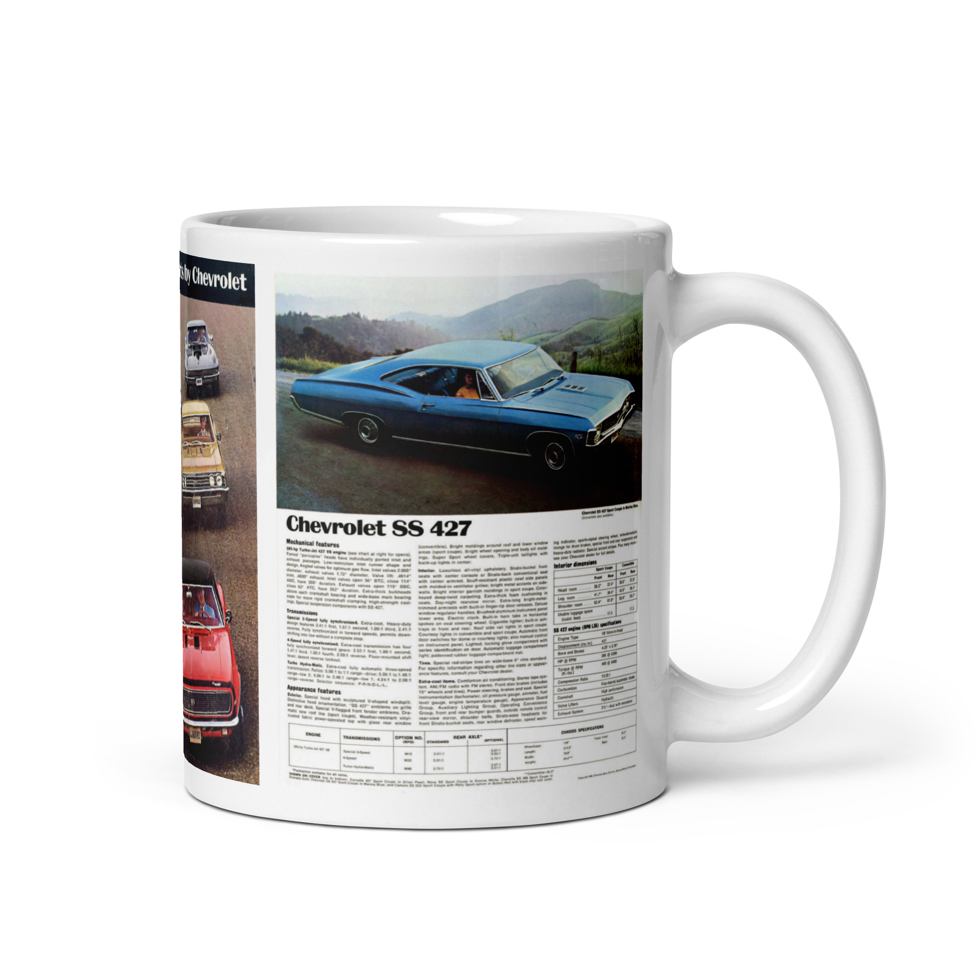 1967 Chevrolet SS Sales Brochure Coffee Mug Sport Coupe 427 Chevelle 396 - Image 2