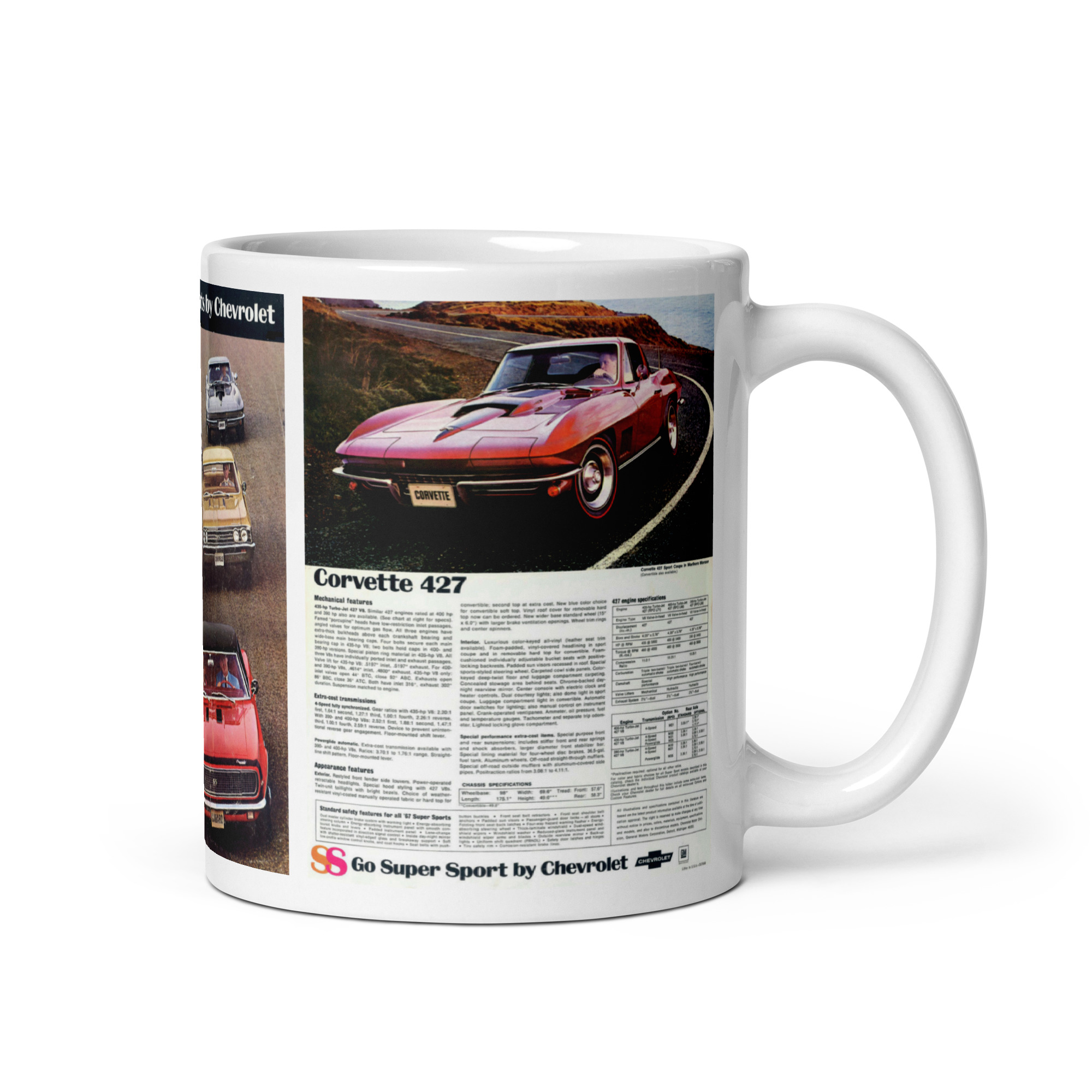 1967 Chevrolet SS Sales Brochure Coffee Mug Camaro 350 Corvette 427 - Image 2
