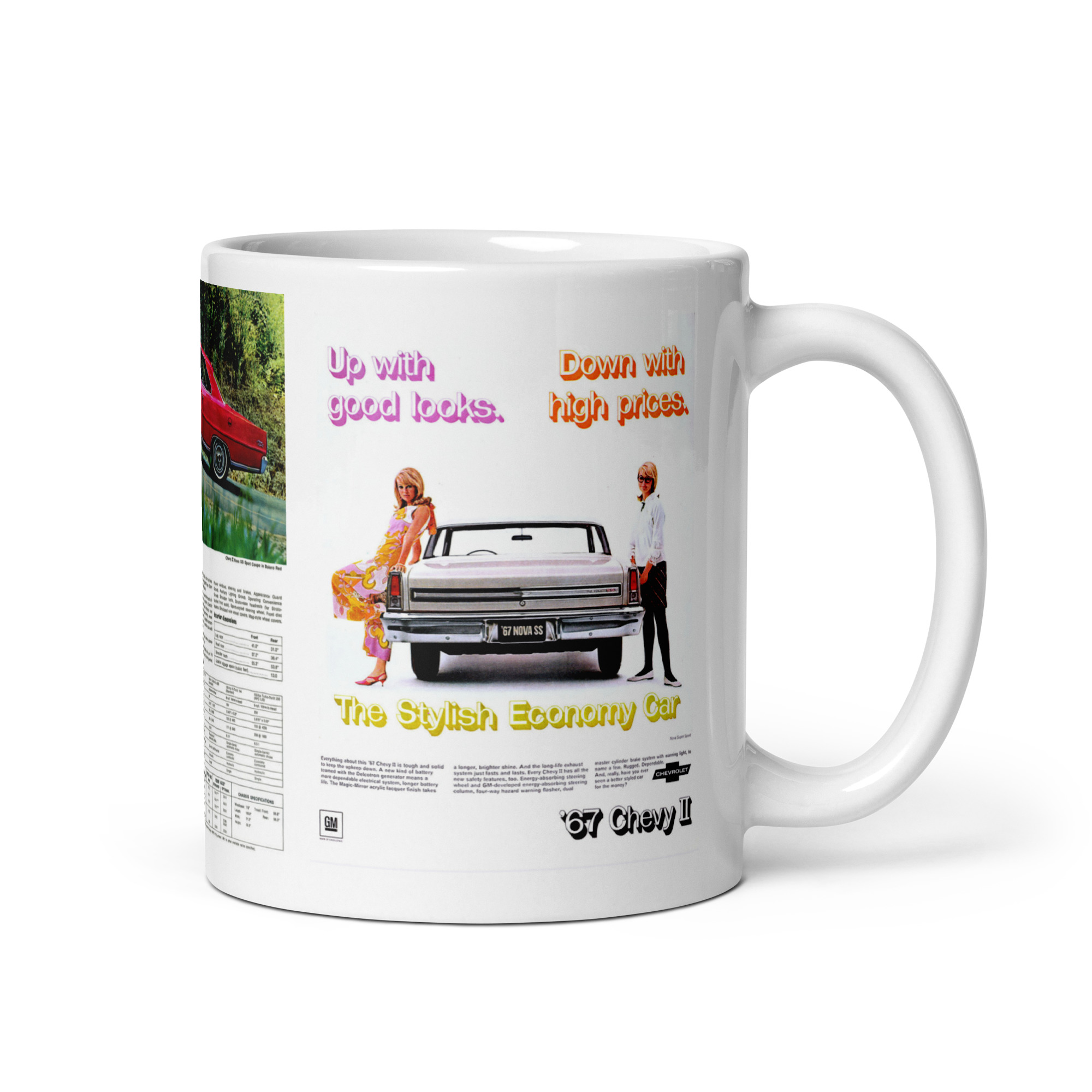 1967 Chevy II Nova SS Sales Brochure Coffee Mug + 2 Magazine Ads 327 - Image 2