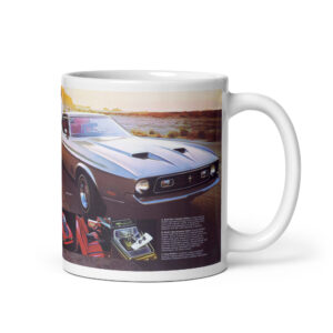 1971 Ford Mustang Mach I Sports Set Sales Brochure Coffee Mug 429 CJ-R