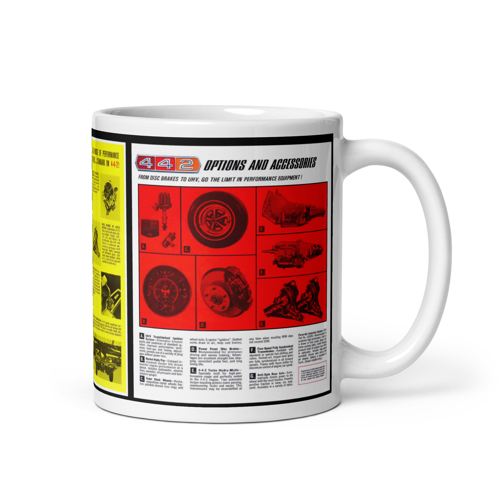 1967 Oldsmobile 442 Sales Brochure Coffee Mug 400 Rocket Holiday Coupe - Image 2