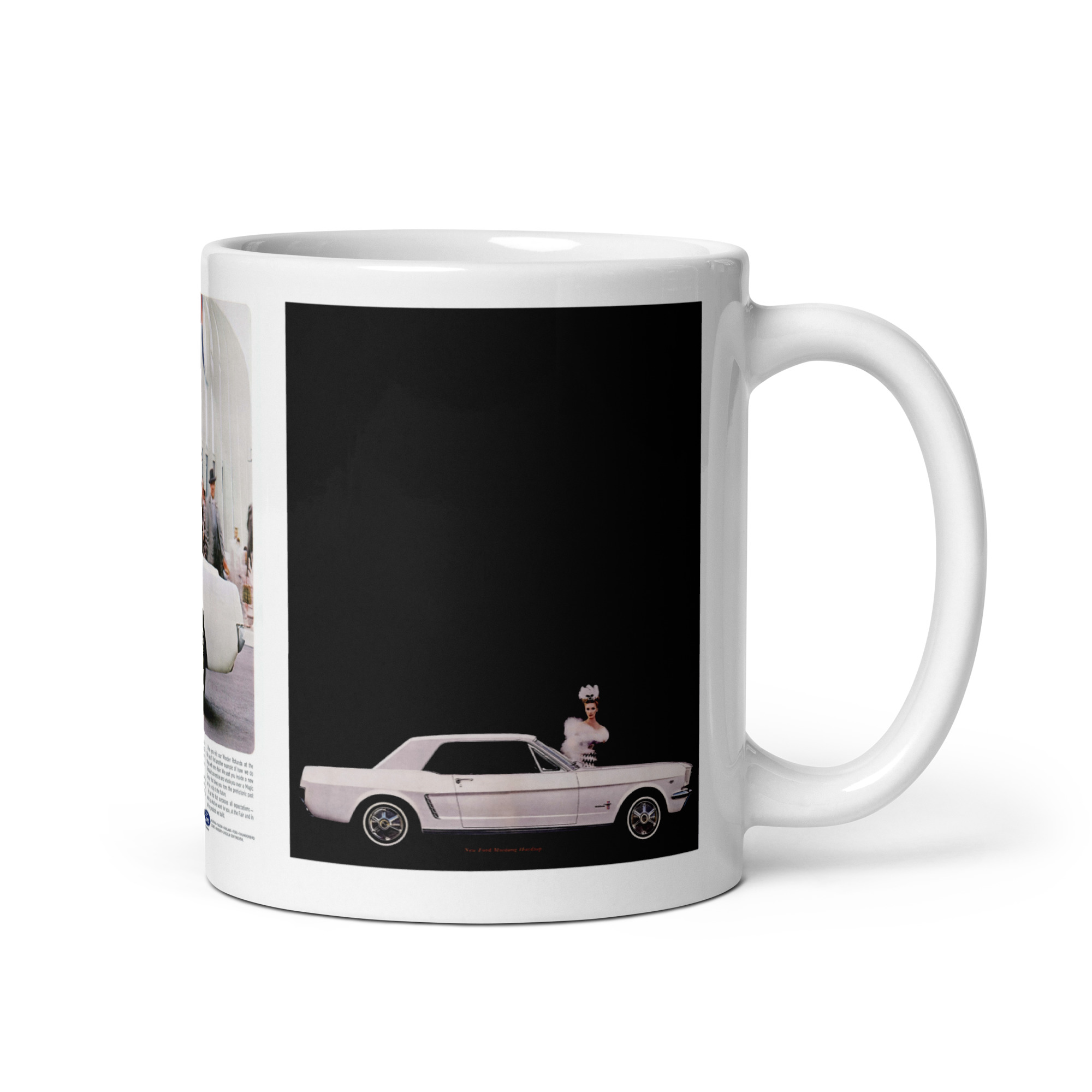 1964 Ford Mustang Ads Coffee Mug Worlds Fair 260 289 - Image 2