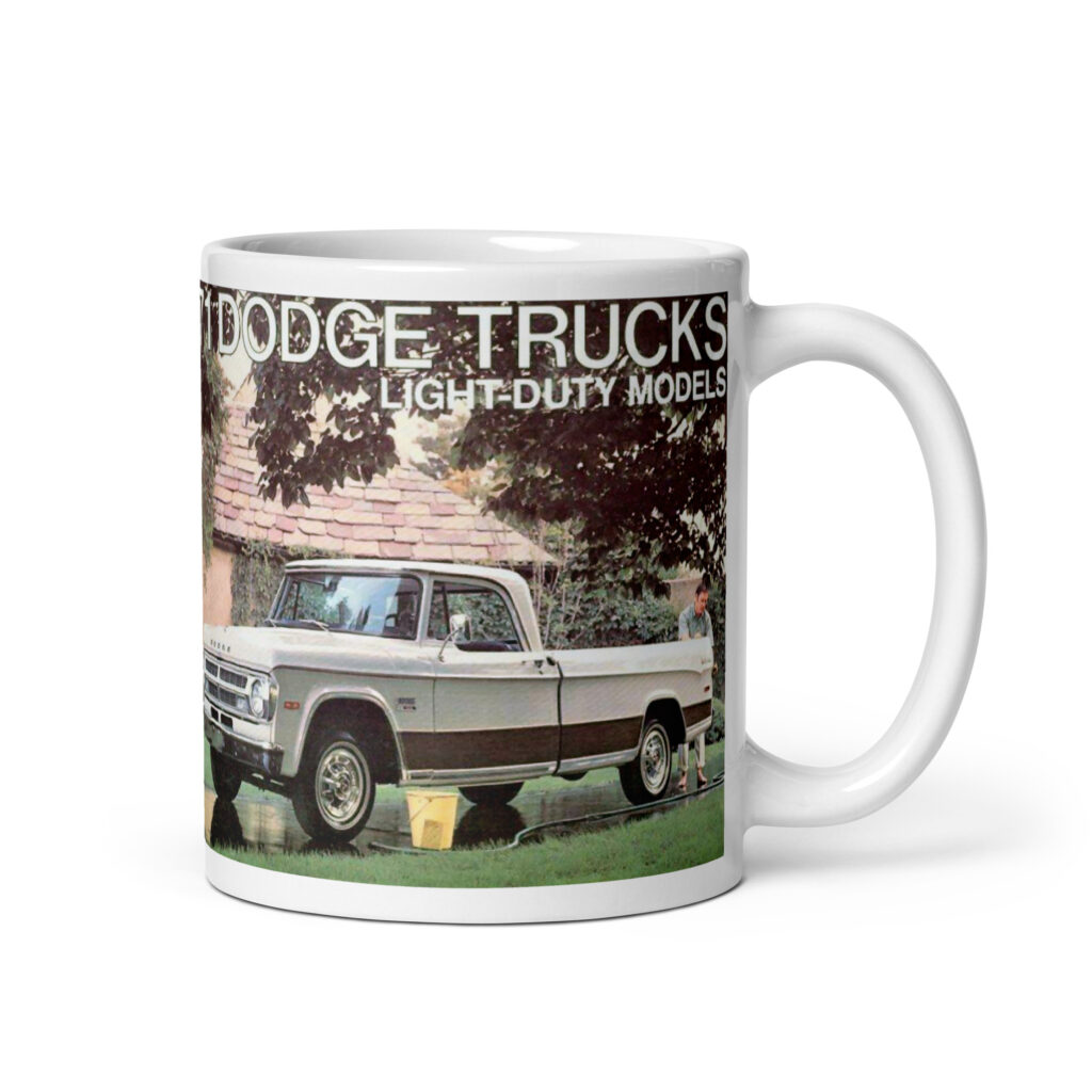 1971 Dodge Truck Light Duty Sales Brochure Coffee Mug Dude Crew Cab 383