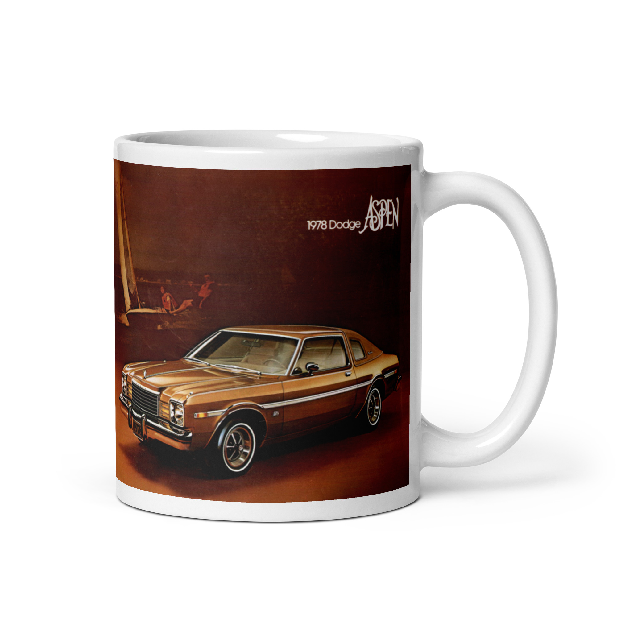 1978 Dodge Aspen Sales Brochure Coffee Mug R/T Coupe Sport Pak Super Coupe - Image 2