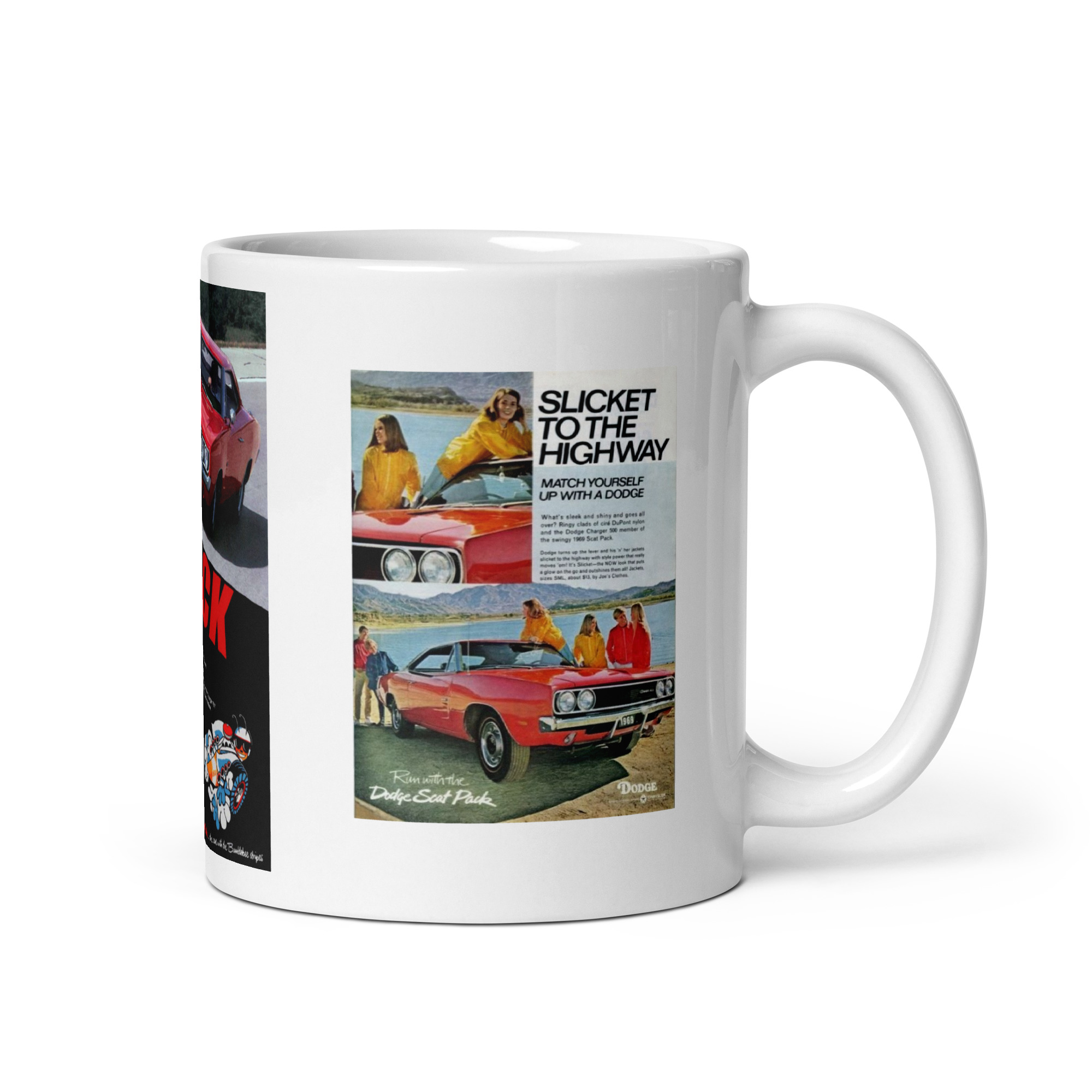 1969 Dodge Charger 500 3 Magazine Ad Coffee Mug 440 426 Hemi - Image 2
