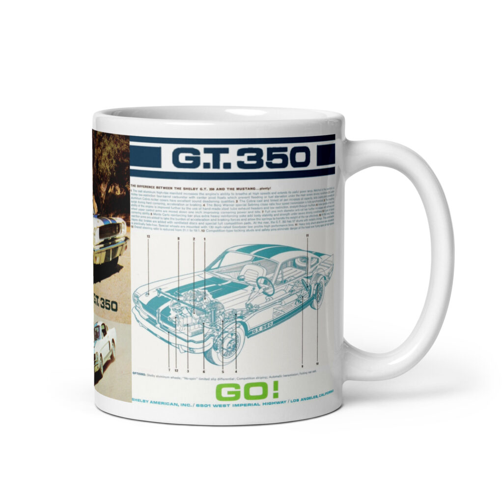 1966 Shelby GT350 Mustang Sales Brochure Coffee Mug 289 Cobra