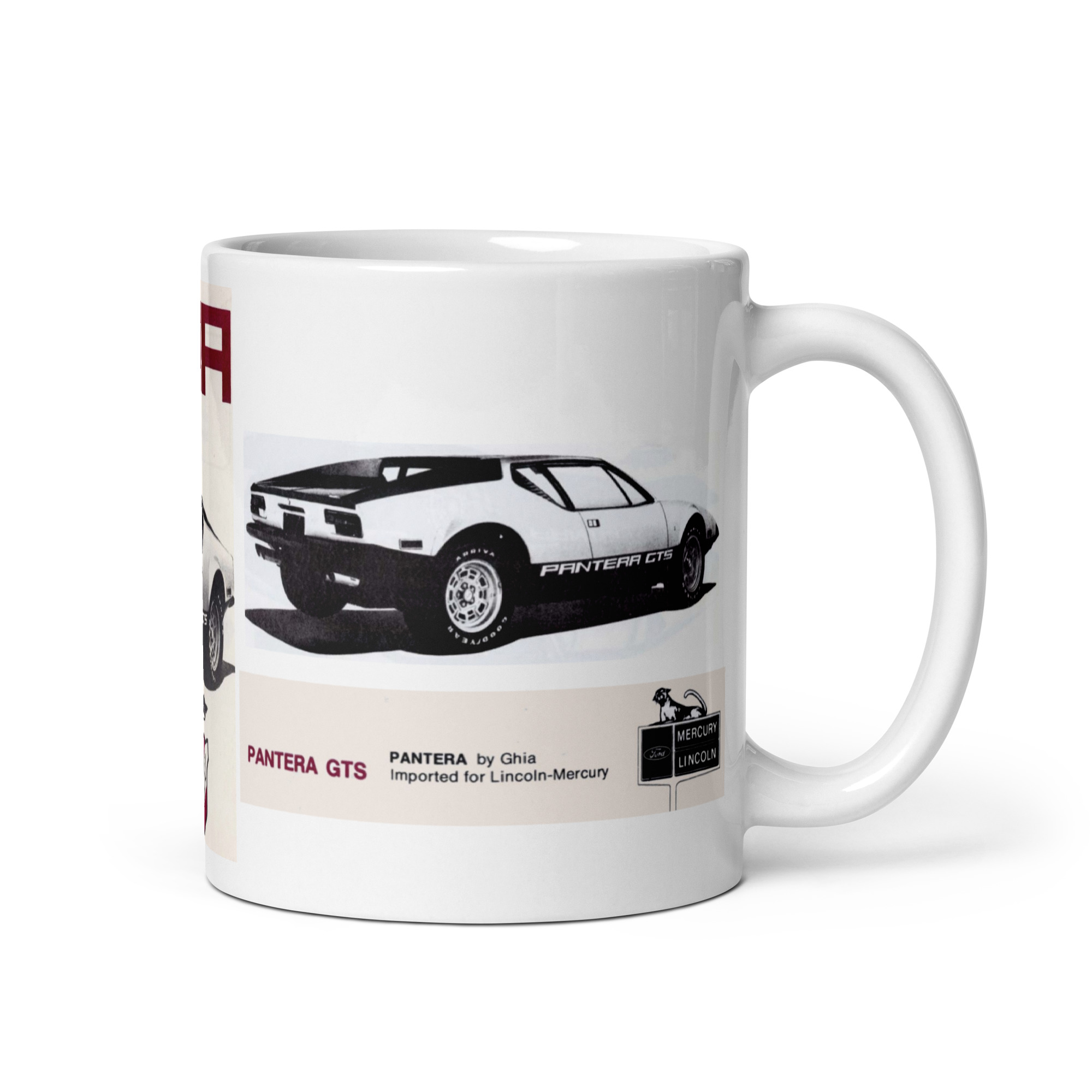 1974 De Tomaso Pantera Sales Brochure Coffee Mug 351 Cleveland - Image 2
