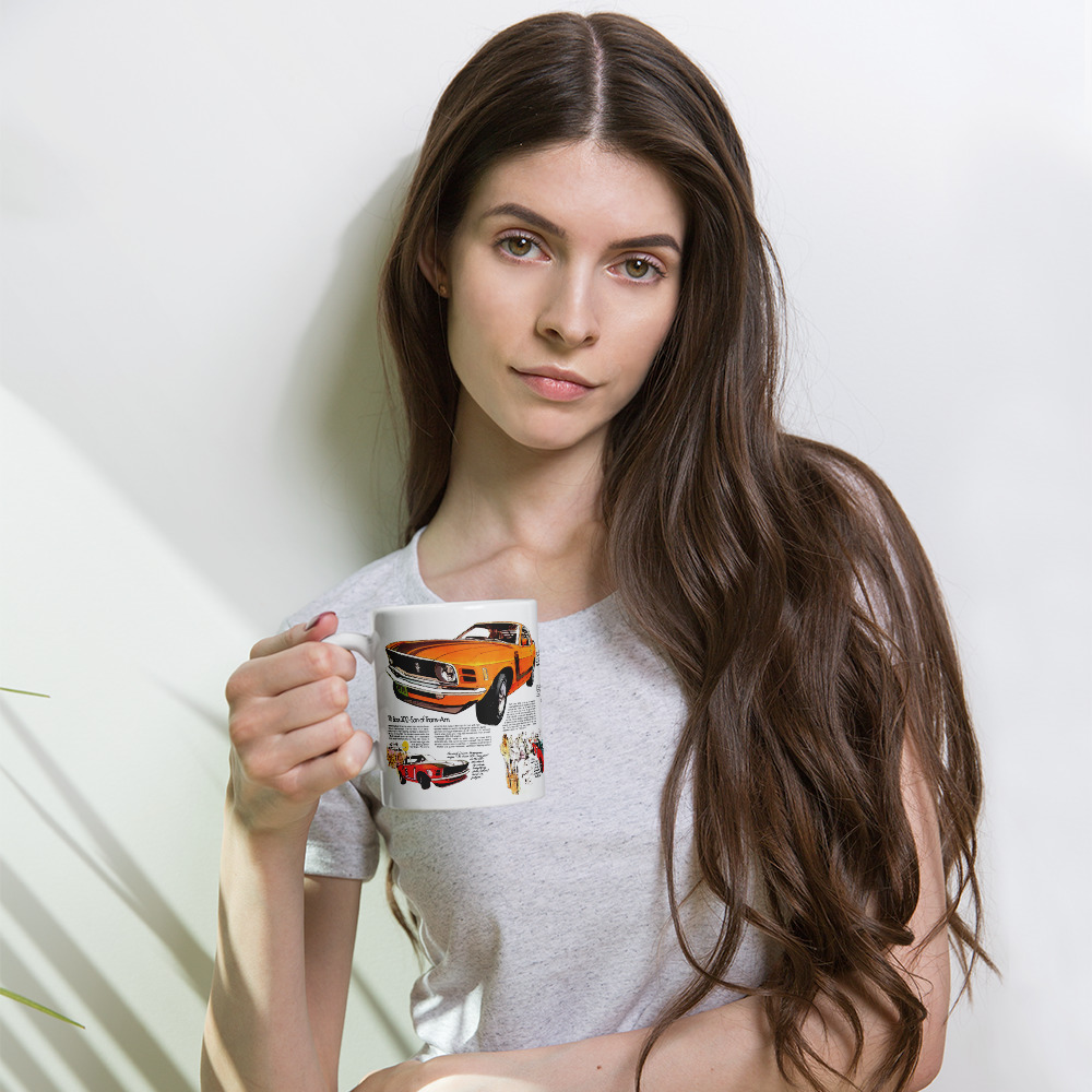 1970 Ford Mustang Boss 302 Magazine Ads Coffee Mug Ground Groover - Image 4