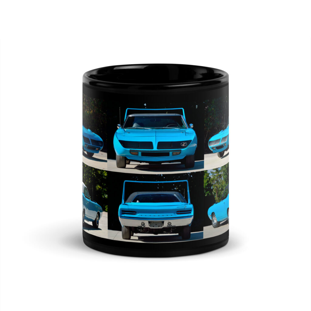 1970 999 Petty Blue Plymouth Superbird Black Glossy Mug 440+6 A833 3.54