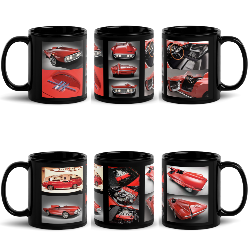 The Virgil Exner 1960 Plymouth XNR 2-Piece Black Mug Collector Set