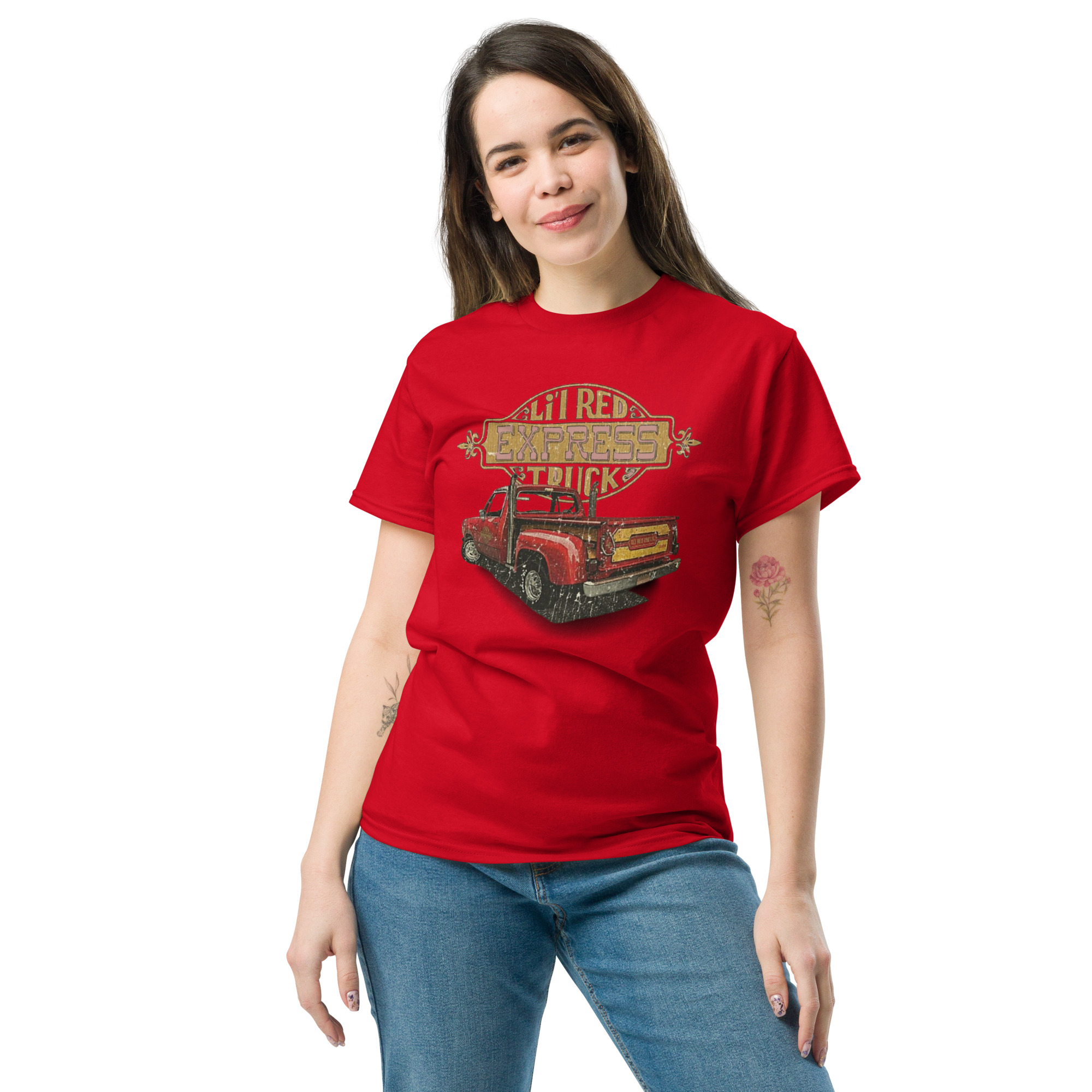 1978 – 1979 Dodge Li'l Red Express Truck Performance Tee: Unisex Classic Red Edition - Image 3