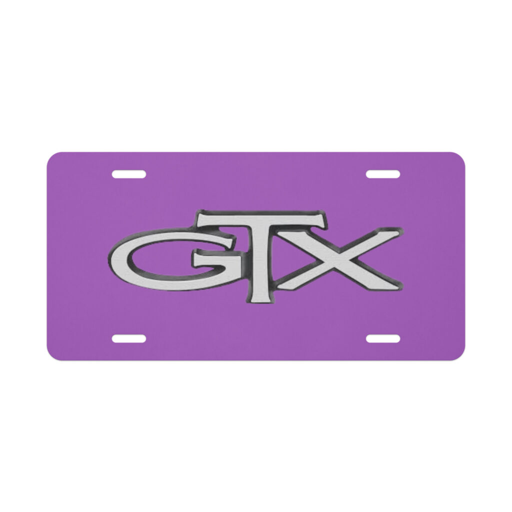 1970 – 1971 Plymouth GTX "Rapid Transit System" Showroom Edition Vanity License Plate In-Violet FC7