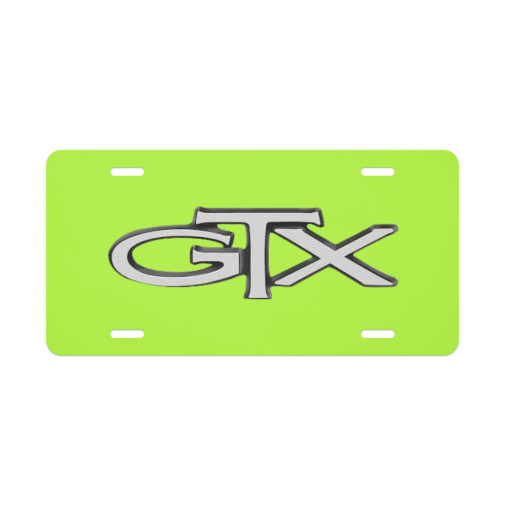 1970 Plymouth GTX “Rapid Transit System” Vanity License Plate Limelight FJ5