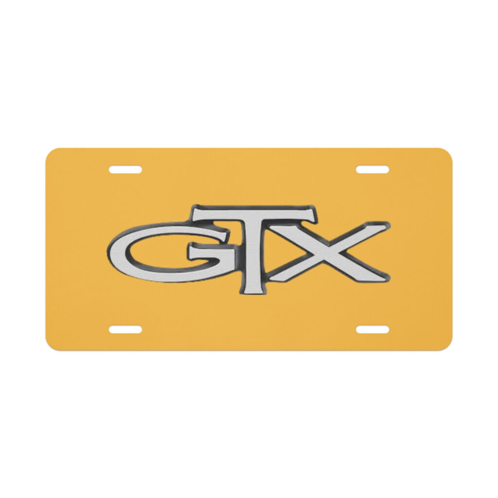 1971 Plymouth GTX “Rapid Transit System” Vanity License Plate Bahama Yellow EL5