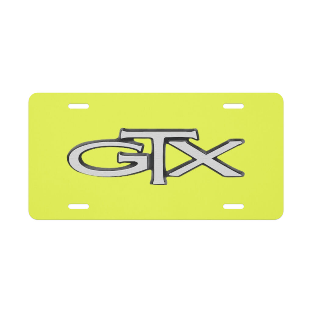 1971 Plymouth GTX “Rapid Transit System” Vanity License Plate Curious Yellow GY3