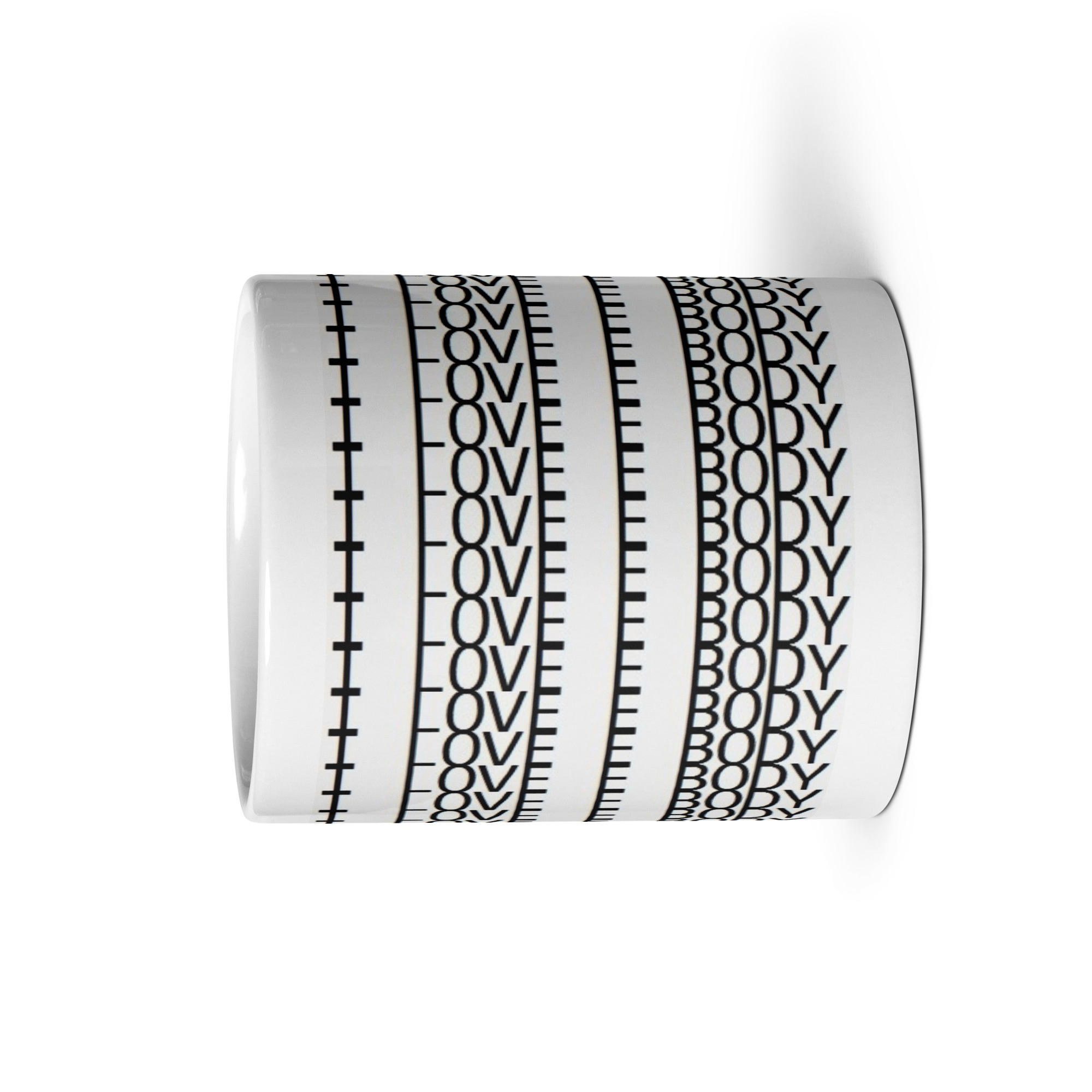 I Love E Body Anamorphic Word Art Coffee Mug Cuda Challenger - Image 2