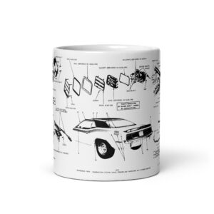 1970 AAR Cuda Factory Parts Diagrams Coffee Mug Lamps Diff Exhaust Exterior
