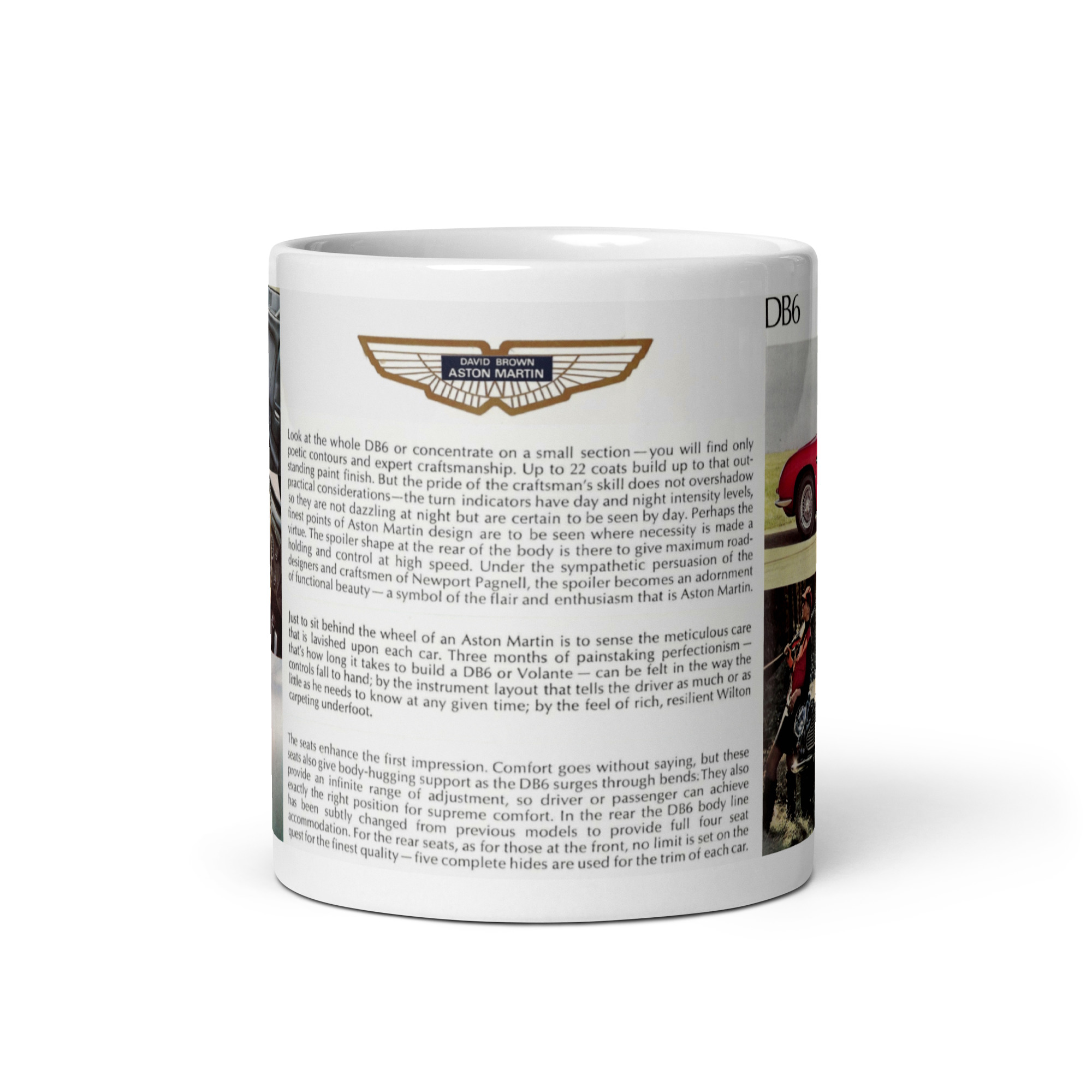 British Legend 1965 Aston Martin DB6 4.0L DOHC Straight-Six Coffee Mug - Image 3
