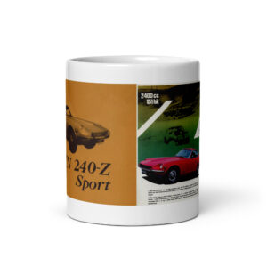 1972 Datsun 240Z Norwegian Sales Brochure Coffee Mug - 11oz 240 C L24