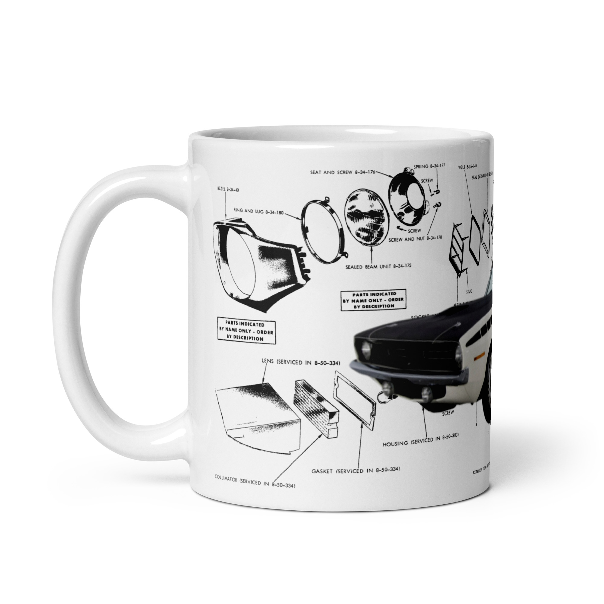 1970 AAR Cuda Factory Parts Diagrams Coffee Mug 340+6 Lamps Diff Exhaust - Image 3