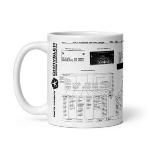 1970 1971 Factory Parts Information Coffee Mug Engine Transmission VIN Fender Tag