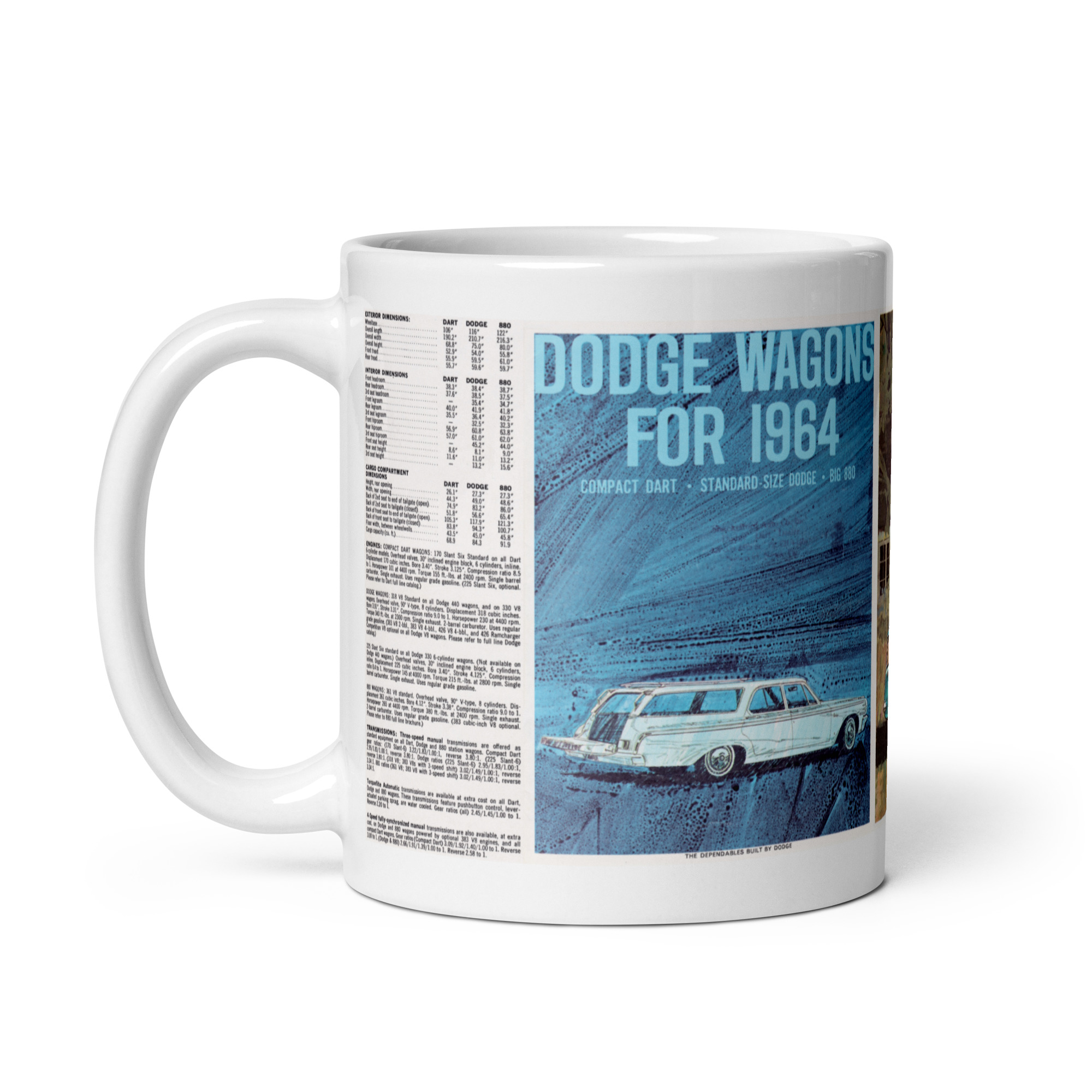 1964 Dodge Dart Station Wagon Sales Brochure Coffee Mug - 170 and 270 Models - Image 3