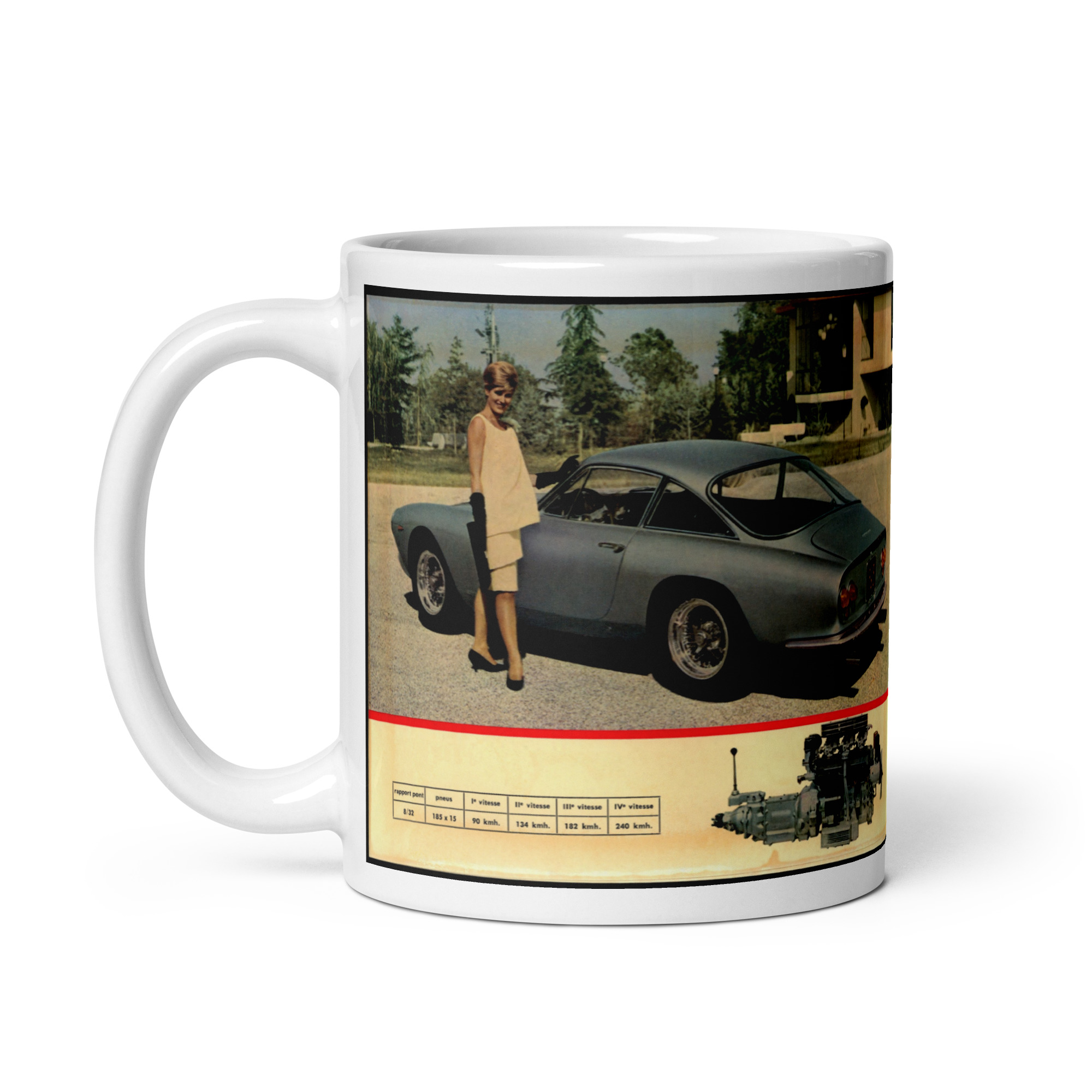 1963 Ferrari 250/GT Berlinetta Swiss Sales Brochure Coffee Mug Pininfarina - Image 3