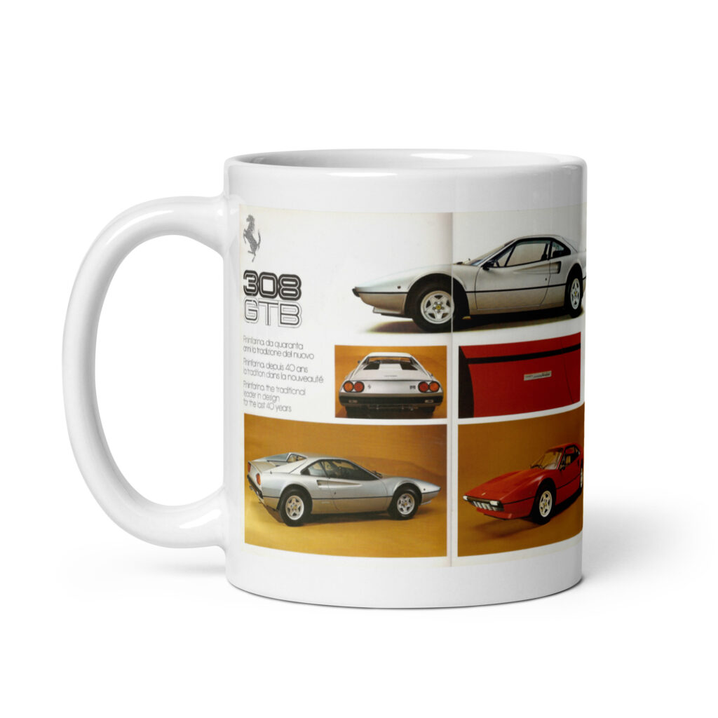 1976 Ferrari GTB Sales Brochure Coffee Mug Paninfarini V8 F106