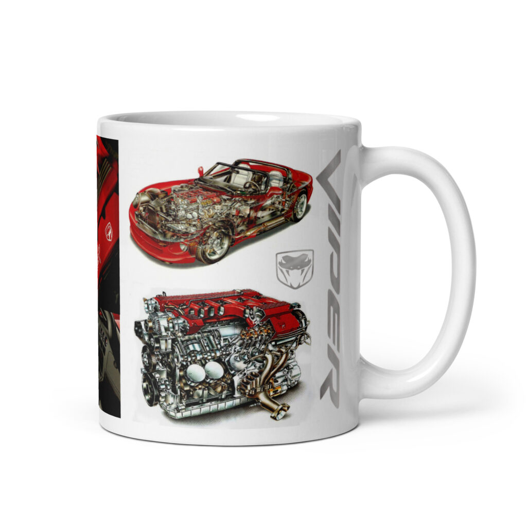 Mopar Viper V-10 1993 Vintage European Showroom Layout Ceramic Mug