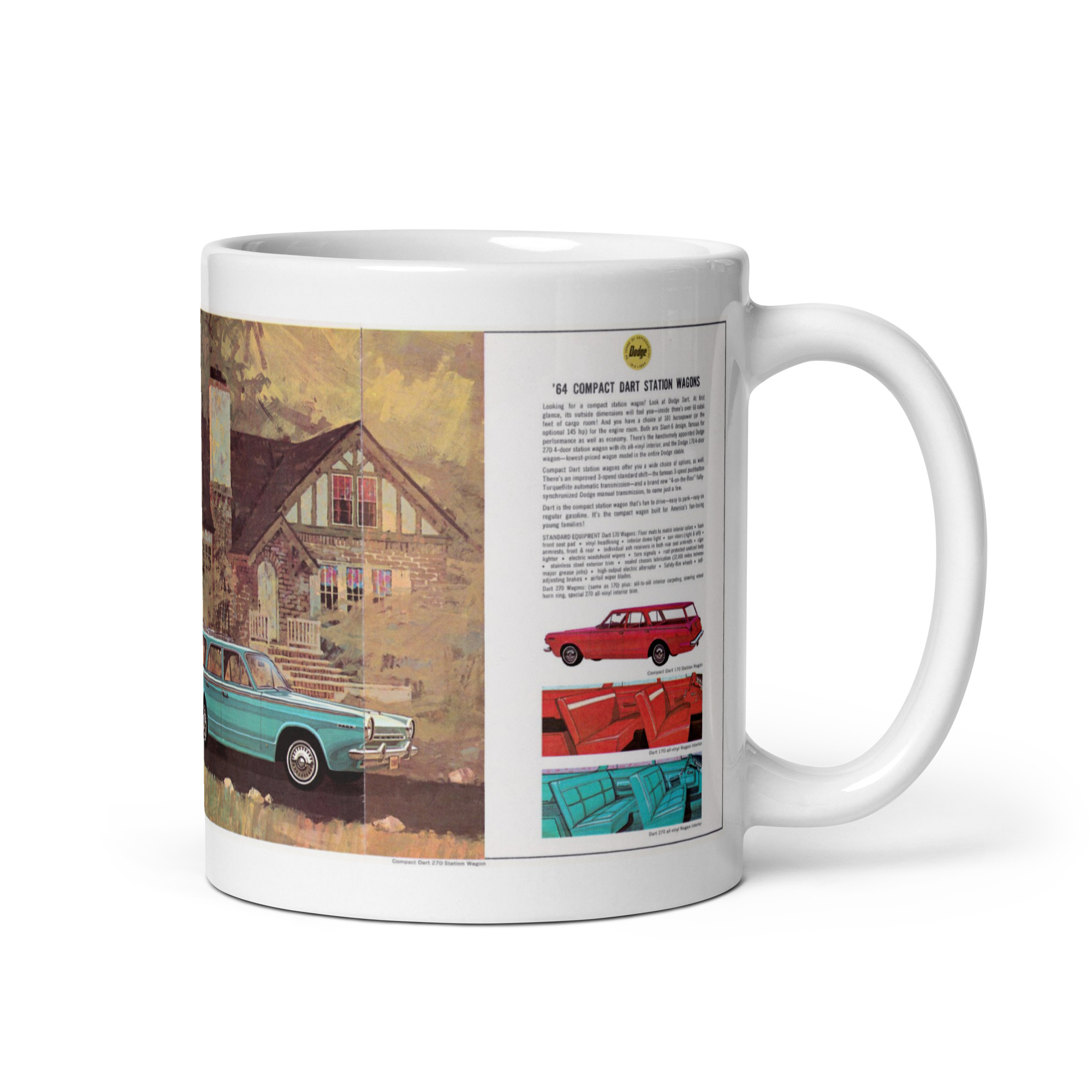1964 Dodge Dart Station Wagon Sales Brochure Coffee Mug - 170 and 270 Models - Image 2