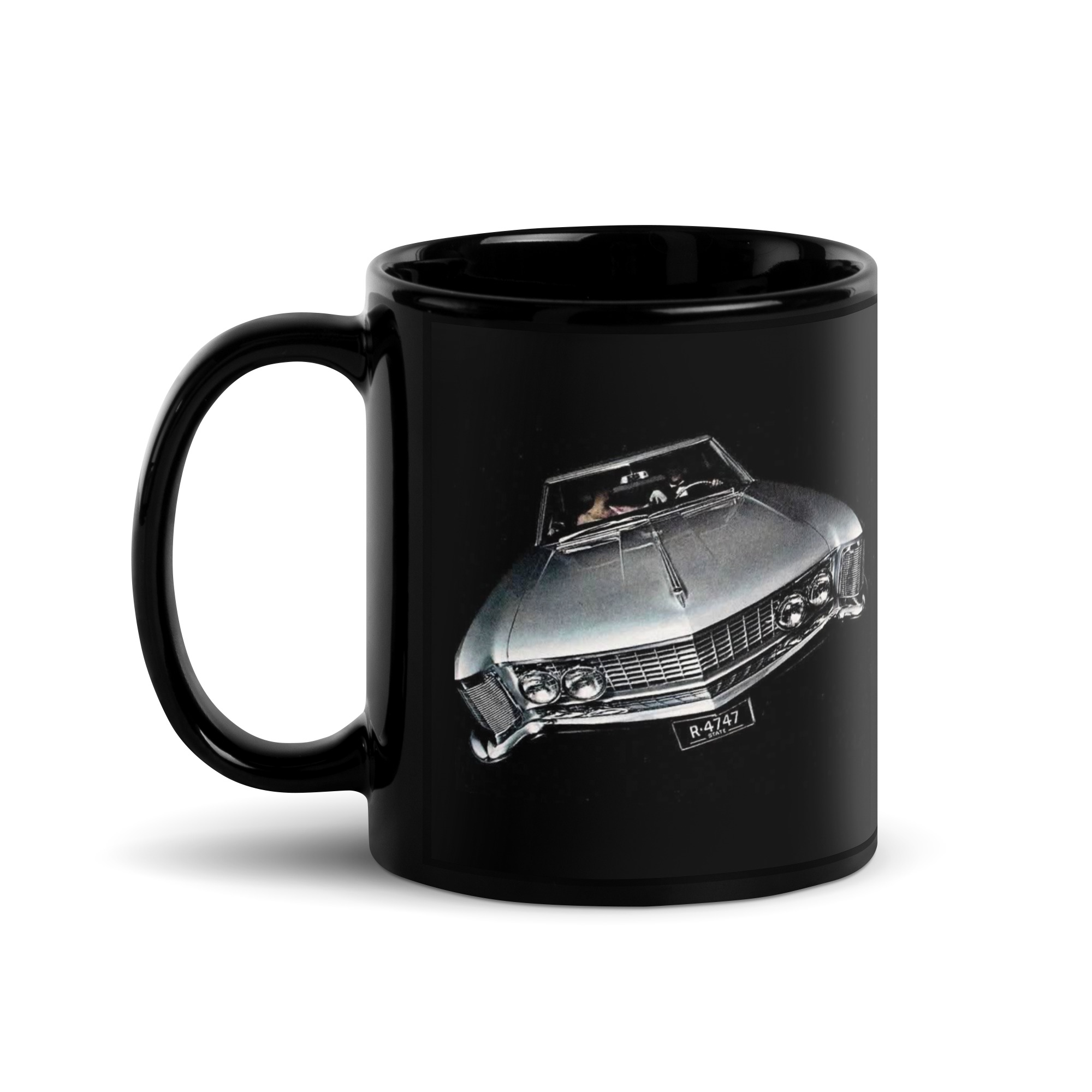 1963 Buick Riviera Sales Brochure Classy Black Coffee Mug - Image 3