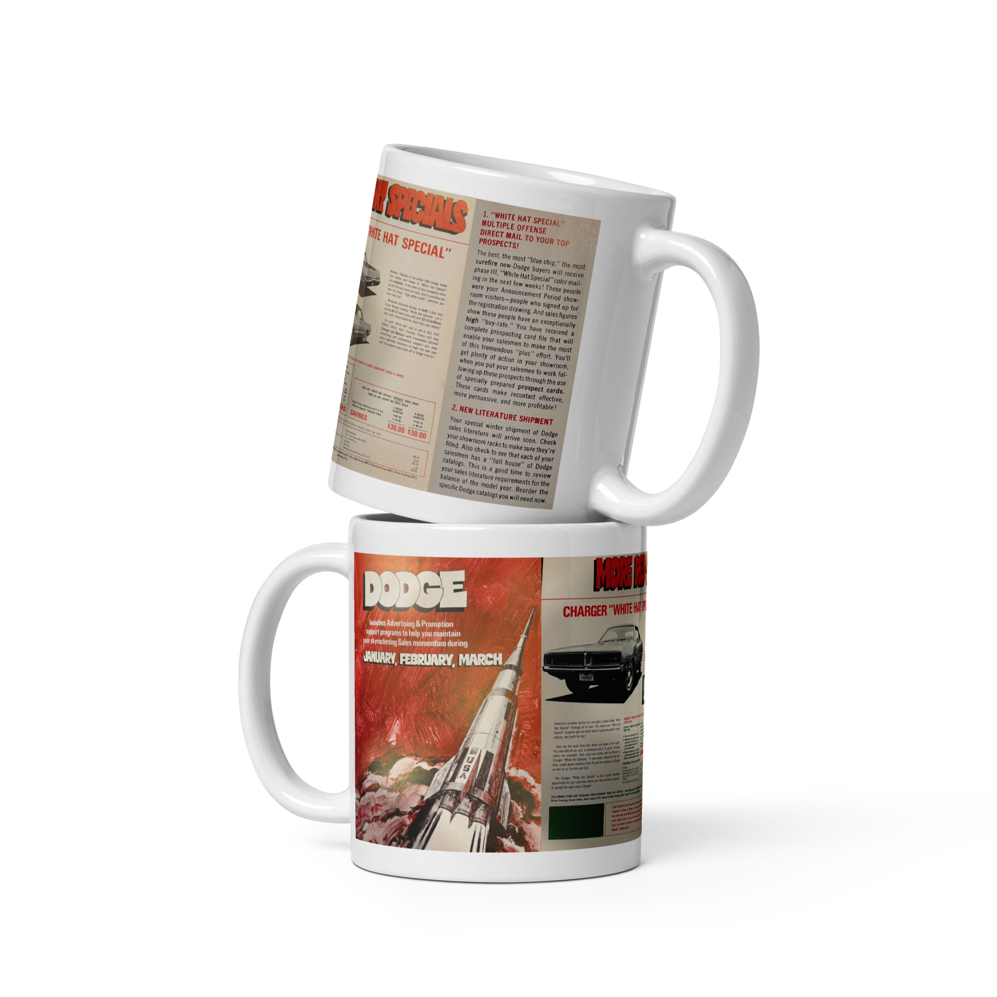 January to March 1969 Dealership White hat Special Info Sheets Coffee Mug - Image 2