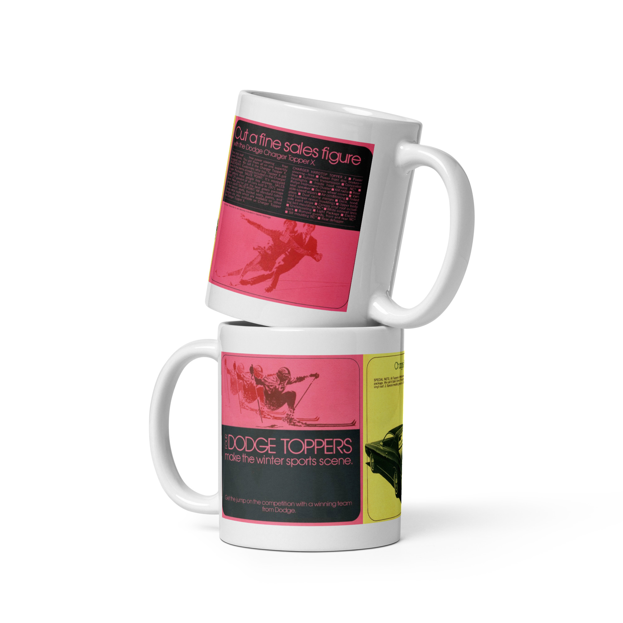 1972 Promo Material Dodge Charger Topper X Coffee Mug Winter Sports Olympics - Image 2
