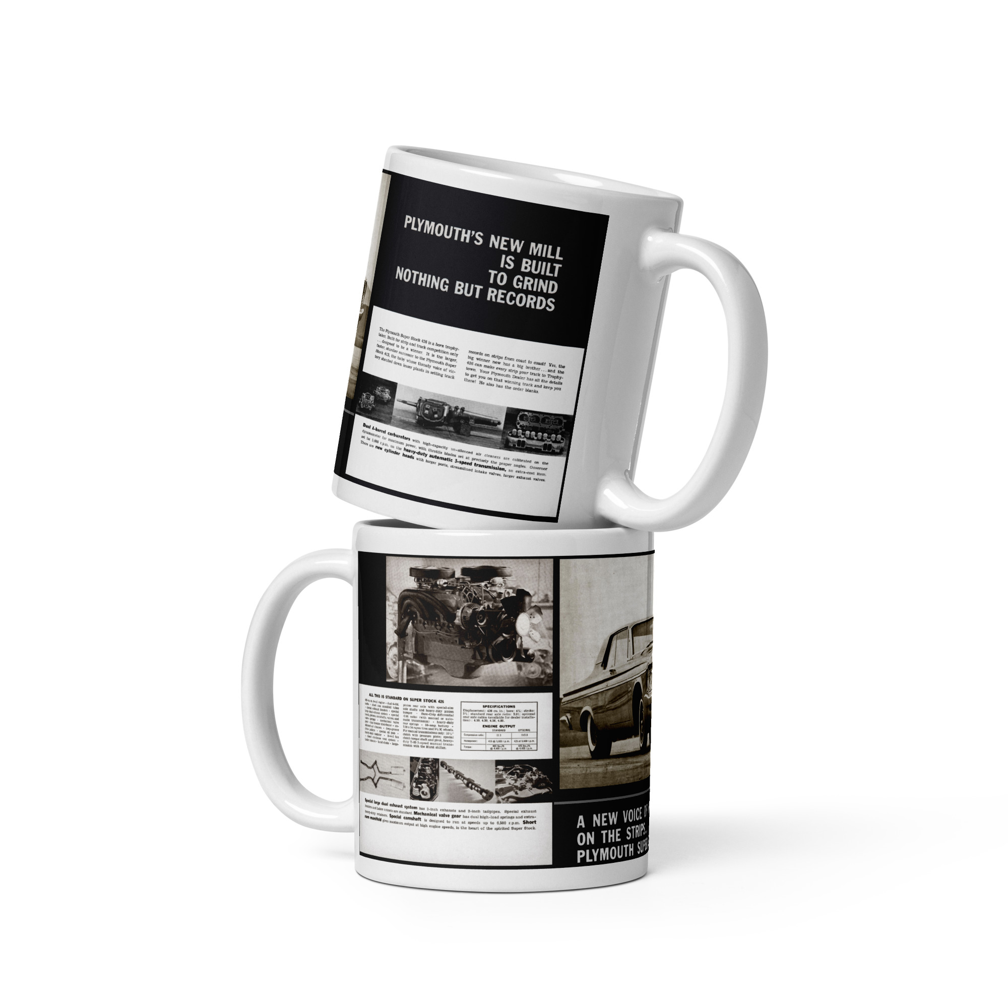 1963 Plymouth 426 Super Stock Chrysler Info Sheets Coffee Mug - Image 2