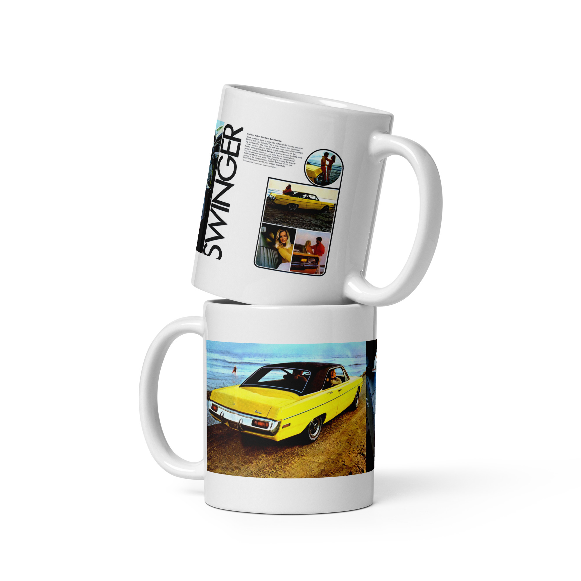 1970 Dodge Dart Swinger Sales Brochure Coffee Mug 4 Speed - Image 2