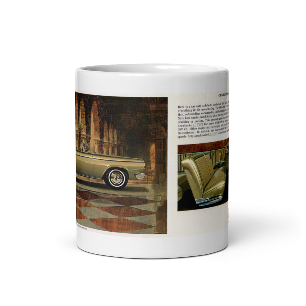 1964 Dodge Custom 880 Convertible Sales Brochure Coffee Mug 361 383