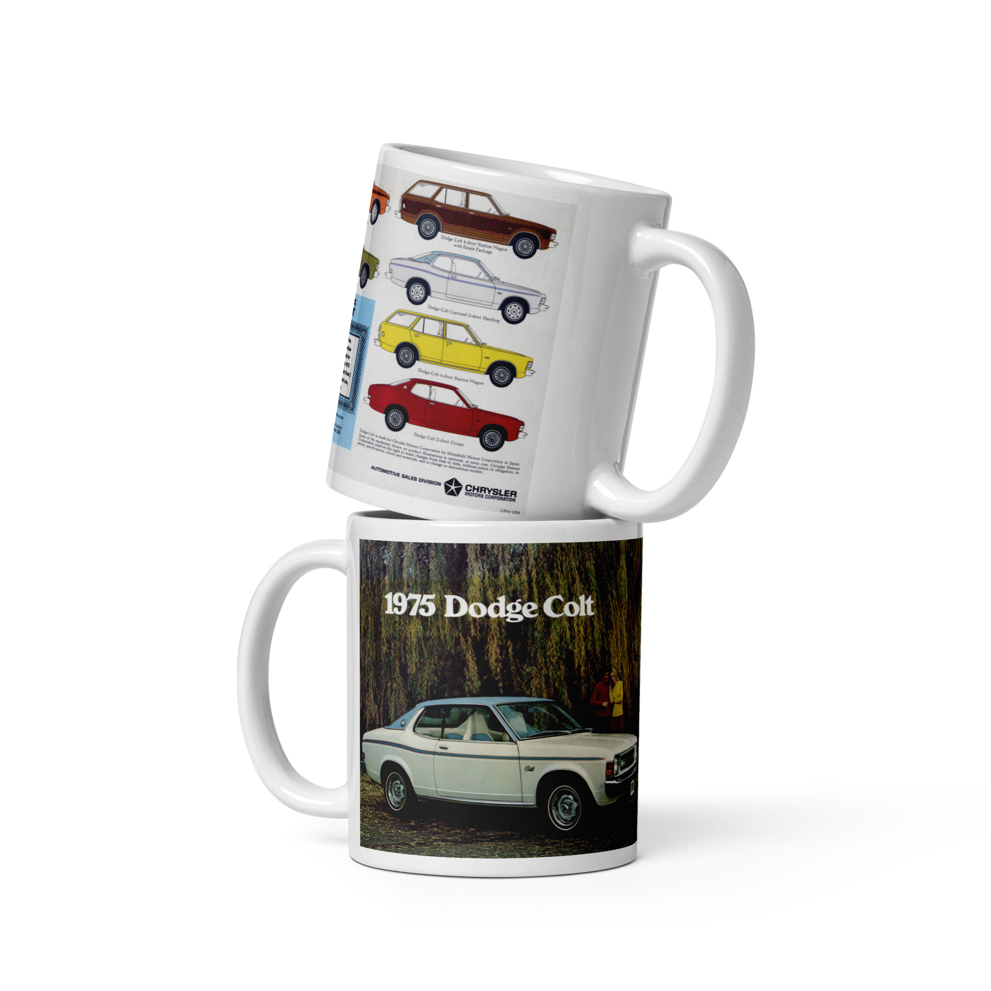 1975 Dodge Colt Sales Brochure Cover and All Models Coffee Mug - Image 2