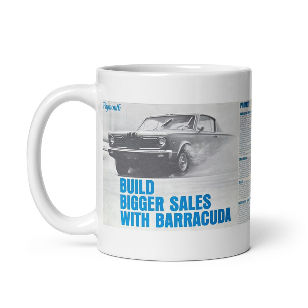 1966 Dealer Only Promo Material Barracuda Build Bigger Sales Coffee Mug
