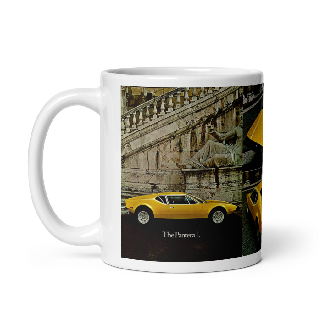1973 DeTomaso Pantera Sales Brochure Coffee Mug Ford 351