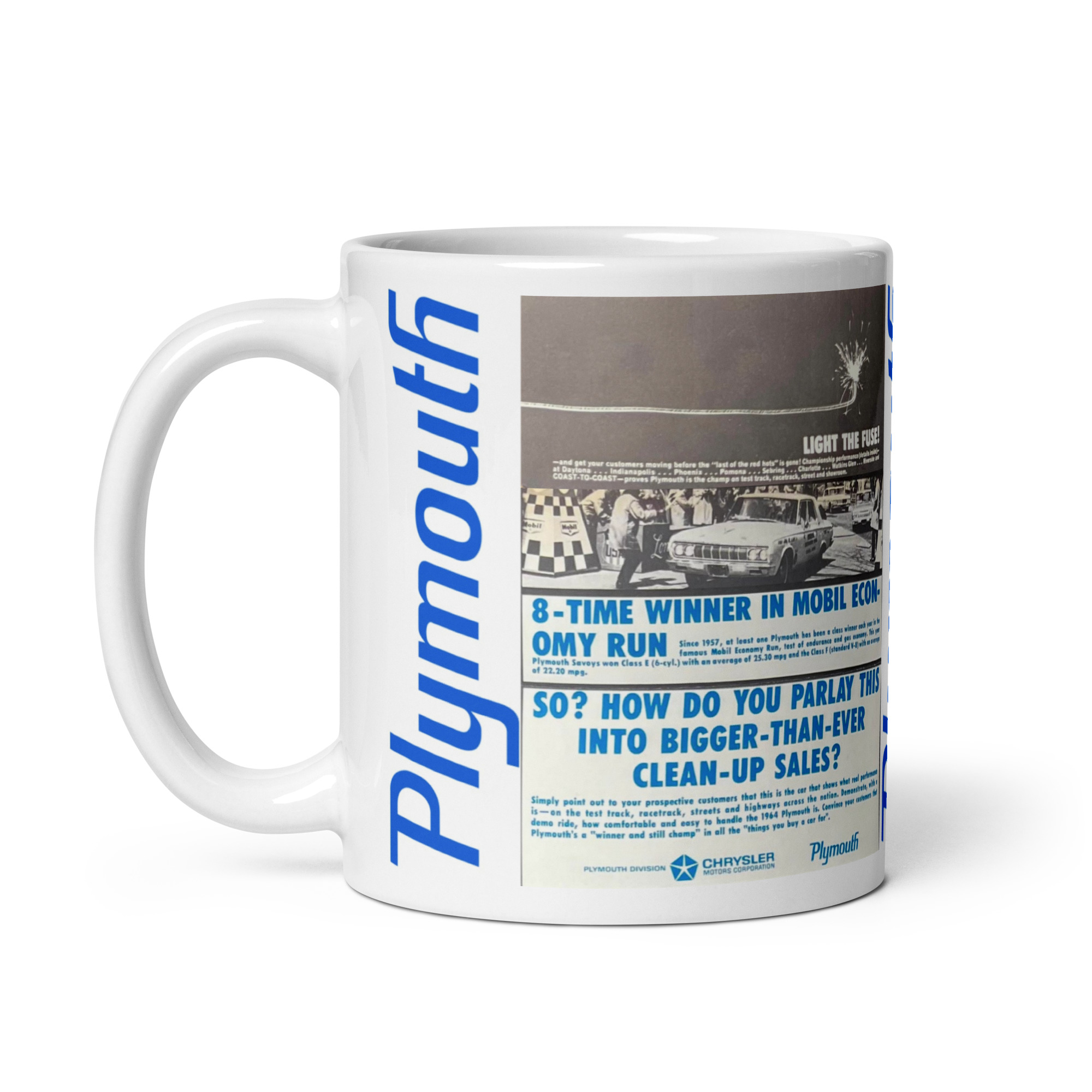 1964 Plymouth Dealer Only Racing Success Brochure Coffee Mug - Image 3